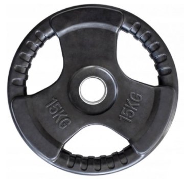 Pogumovaný olympijský kotúč SPARTAN TRI GRIP 15 kg
