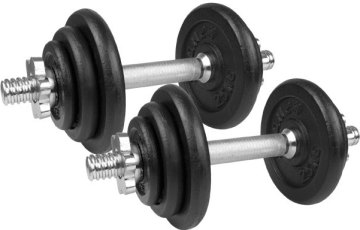 Nakladací jednoručný činkový set Spartan 2x10kg - oceľový