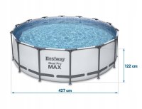 BESTWAY Steel Pro Max Bazén 427 x 122 cm, kartušová filtrácia 5612X