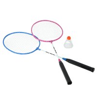 Sada 2 dadmintonových rakiet a nylonové letky NILS NRZ001 ružovo-modrá