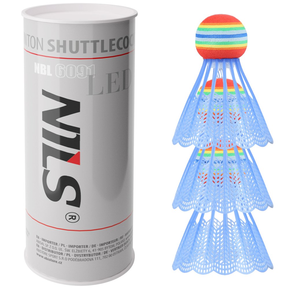 Badmintonové loptičky NILS NBL6091 s LED 3 ks