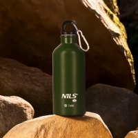 Nerezová turistická fľaša NILS Camp NC3801 zelená 500 ml