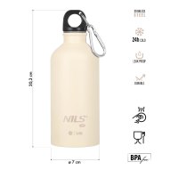 Nerezová turistická fľaša NILS Camp NC3801 béžová 500 ml
