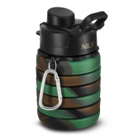 Skladacia silikónová fľaša NILS Camp NC4106 500 ml zelená