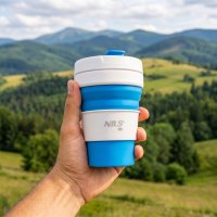 Skladací silikónový hrnček NILS Camp NC4103 475ml modrý