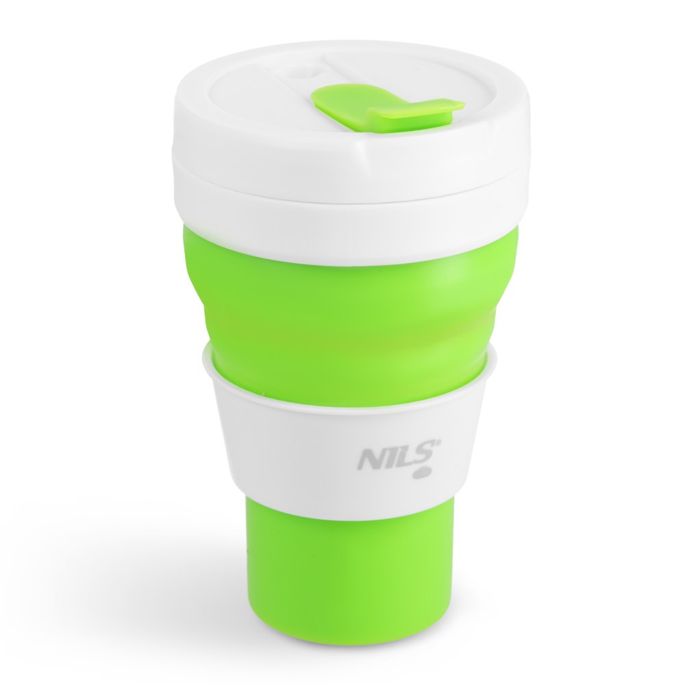 Skladací silikónový hrnček NILS Camp NC4103 600ml svetlozelený