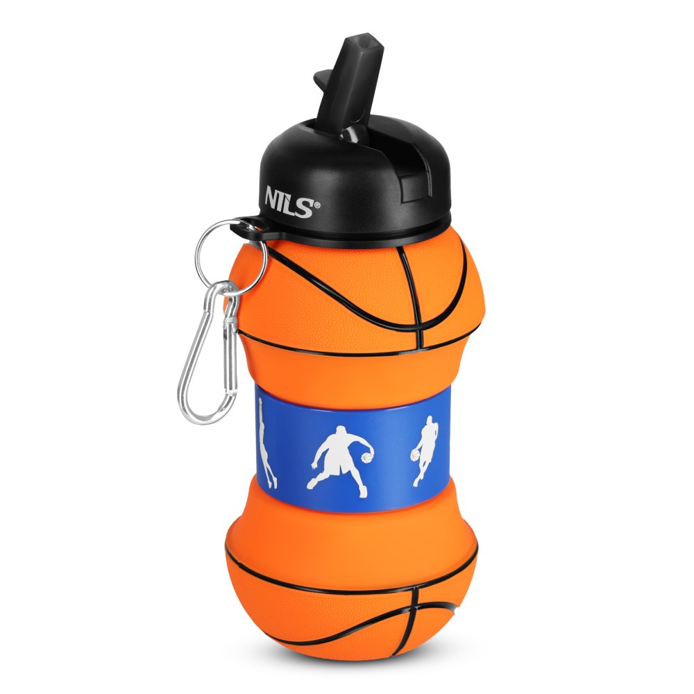 Skladacia silikónová fľaša NILS Camp NC4104 550ml basketbal