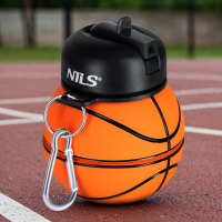 Skladacia silikónová fľaša NILS Camp NC4104 550ml basketbal