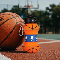 Skladacia silikónová fľaša NILS Camp NC4104 550ml basketbal