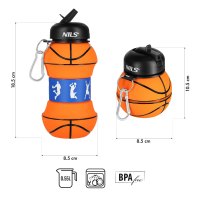 Skladacia silikónová fľaša NILS Camp NC4104 550ml basketbal