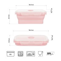 Skladací desiatový box NILS Camp NC4105 500ml ružový