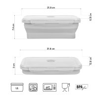 Skladací desiatový box NILS Camp NC4105 1200ml sivý