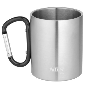 Kempingový hrnček NILS Camp NC17110 s karabínou 300ml čierny