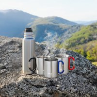 Kempingový hrnček NILS Camp NC17110 s karabínou 300ml čierny
