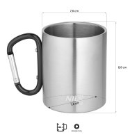 Kempingový hrnček NILS Camp NC17110 s karabínou 300ml čierny