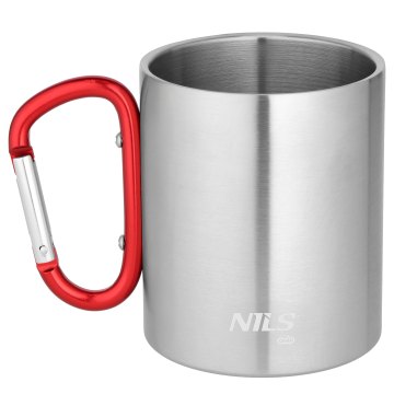 Kempingový hrnček NILS Camp NC17110 s karabínou 300ml červený