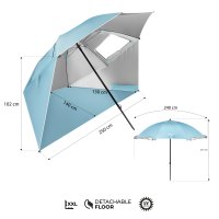 Plážový slnečník / paraván NILS Camp NC17114 240 cm modrý