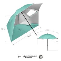 Plážový slnečník / paraván NILS Camp NC17114 240 cm zelený