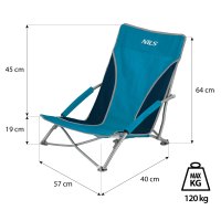 Plážové kreslo NILS NC3035 modro-sivé