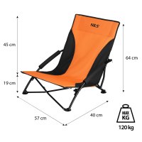 Plážové kreslo NILS NC3035 oranžovo-čierne