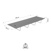 Skladacie kempingové lehátko NILS Camp NC3504 sivé 190 cm