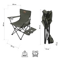 Skladacia kempingová stolička NILS Camp NC3301 khaki