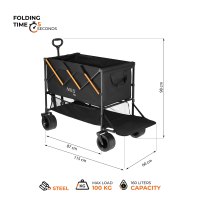 Kempingový vozík NILS Camp NC2607 XXL 160L čierno-oranžový