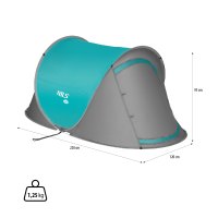 Samorozkladací plážový stan NILS Camp NC3743 tyrkysový
