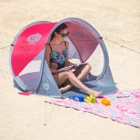 Samorozkládací plážový stan NILS Camp NC3142 červený