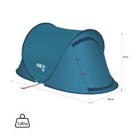 Samorozkladací plážový stan NILS Camp NC3743 modrý