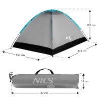 Turistický stan NILS Camp NC3021 sivý