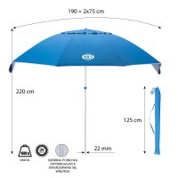 Slnečník NILS Camp NC7822 XL 190 cm modrý