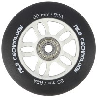 Matné kolieska NILS Extreme PU 90x24 82A s ložiskami ABEC 9, čierne, 4 ks