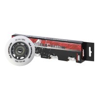 Matné kolieska NILS Extreme PU 64x24 82A s ložiskami ABEC 9, biele, 4 ks