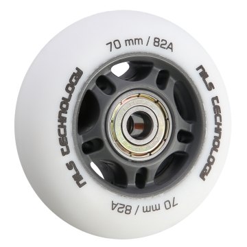 Matné kolieska NILS Extreme PU 70x24 82A s ložiskami ABEC 9, biele, 4 ks