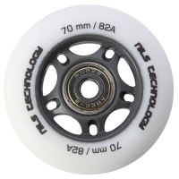 Matné kolieska NILS Extreme PU 70x24 82A s ložiskami ABEC 9, biele, 4 ks