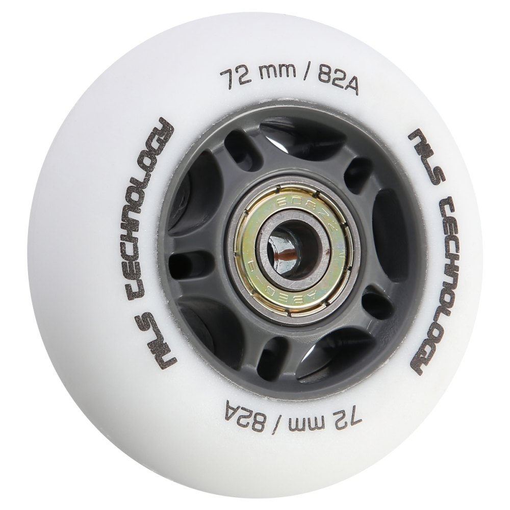 Matné kolieska NILS Extreme PU 72x24 82A s ložiskami ABEC 9, biele, 4 ks
