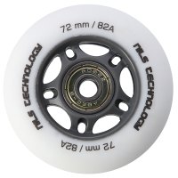 Matné kolieska NILS Extreme PU 72x24 82A s ložiskami ABEC 9, biele, 4 ks
