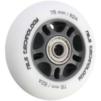 Matné kolieska NILS Extreme PU 76x24 82A s ložiskami ABEC 9, biele, 4 ks