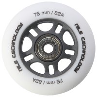 Matné kolieska NILS Extreme PU 76x24 82A s ložiskami ABEC 9, biele, 4 ks