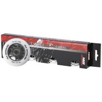 Matné kolieska NILS Extreme PU 76x24 82A s ložiskami ABEC 9, biele, 4 ks