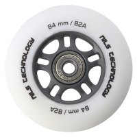 Matné kolieska NILS Extreme PU 84x24 82A s ložiskami ABEC 9, biele, 4 ks