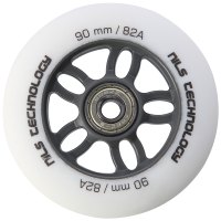 Matné kolieska NILS Extreme PU 90x24 82A s ložiskami ABEC 9, biele, 4 ks
