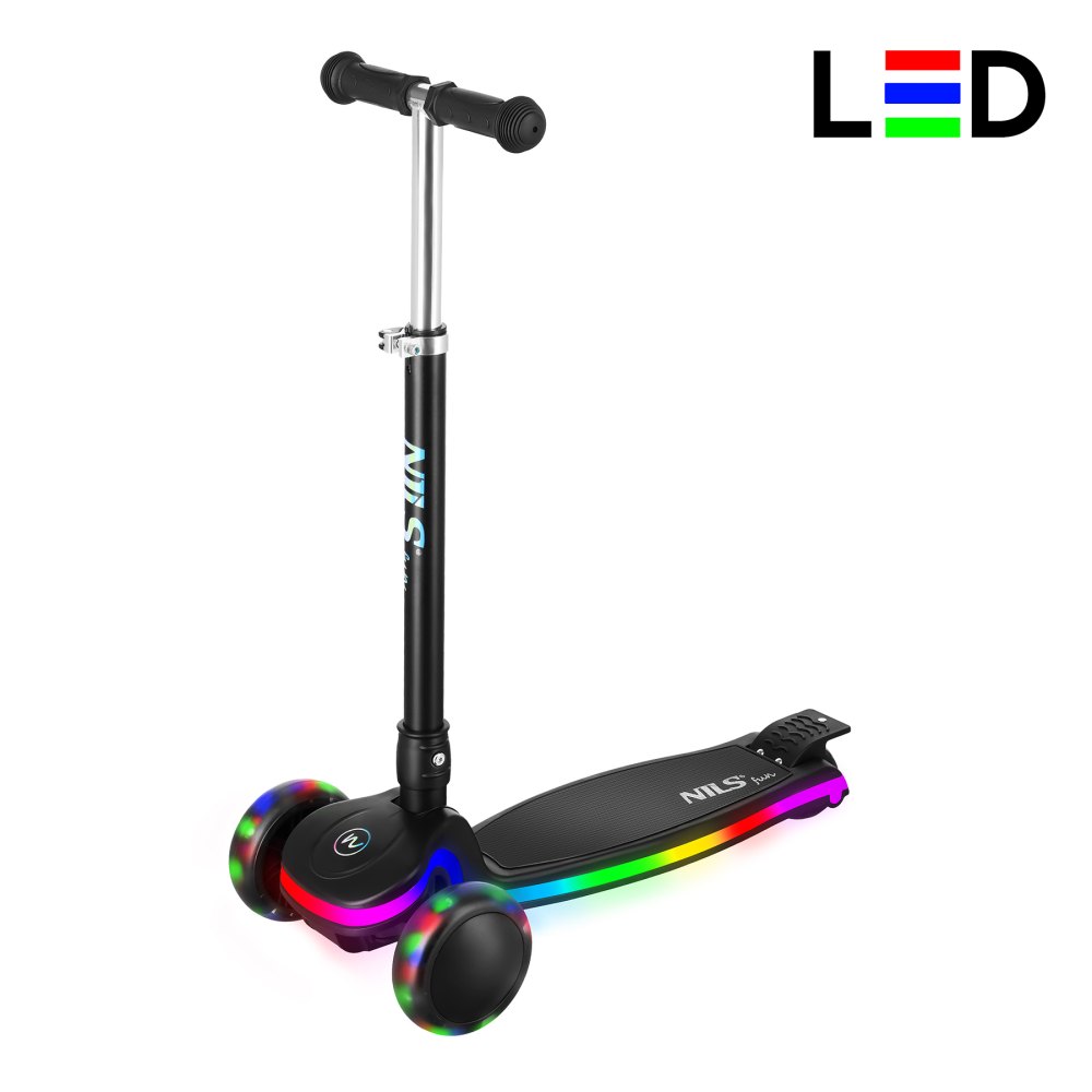 Detská trojkolesová kolobežka NILS Fun HLB1306 s LED deckom