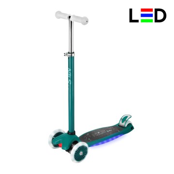 Detská trojkolesová kolobežka NILS Fun HLB1310 s LED zelená