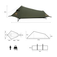 Ľahký stan NILS Camp NC2501 Skyair 1 zelený