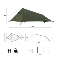 Ľahký stan NILS Camp NC2502 Skyair 2 zelený