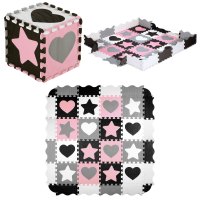 Detská penová puzzle podložka NILS Fun MD03 ružová