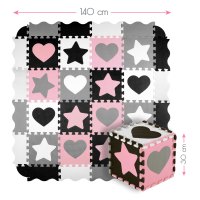 Detská penová puzzle podložka NILS Fun MD03 ružová