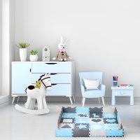 Detská penová puzzle podložka NILS Fun MD03 modrá